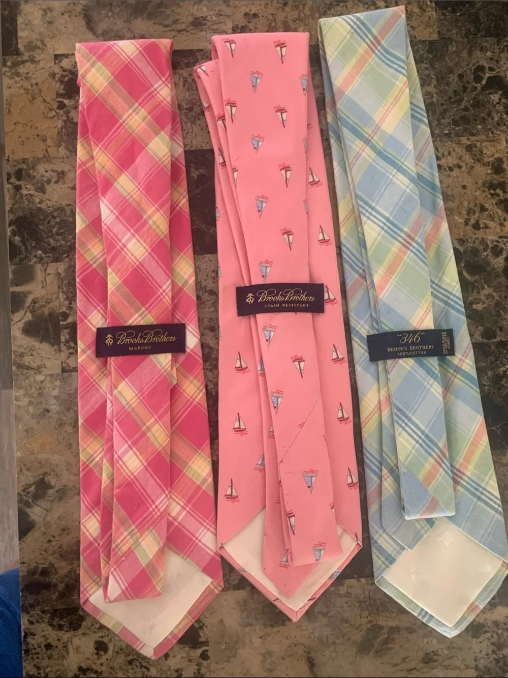 Brooks Brothers Pastel Pink and Blue Plaid with Pink Sailboat Tie
